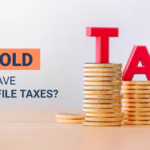 Stacks of gold coins forming the word “TAX” with the text “How old do you have to be to file taxes?” and the Monk Tax Solutions logo on a light background.